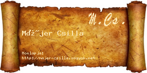 Májer Csilla névjegykártya